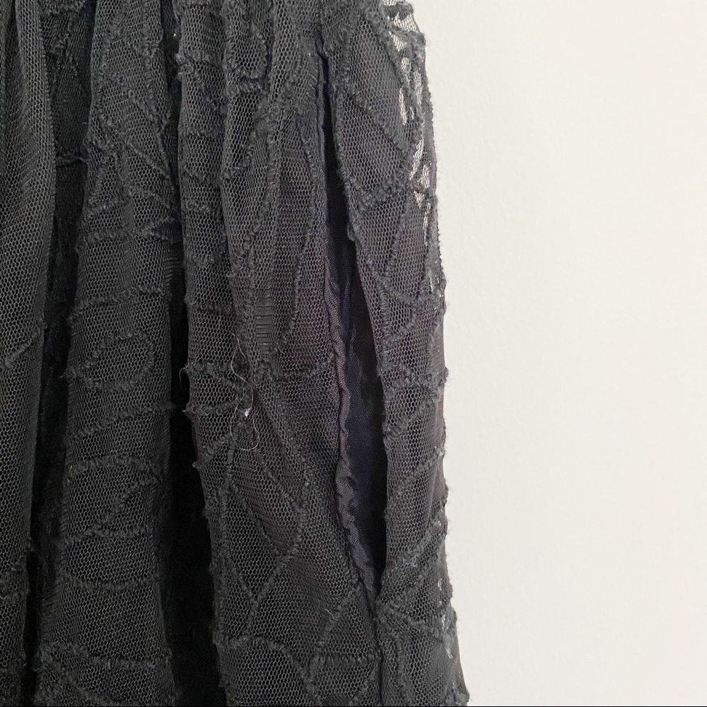 Free People Lace Overlay High Waisted Black Skirt - Picture 2 of 7